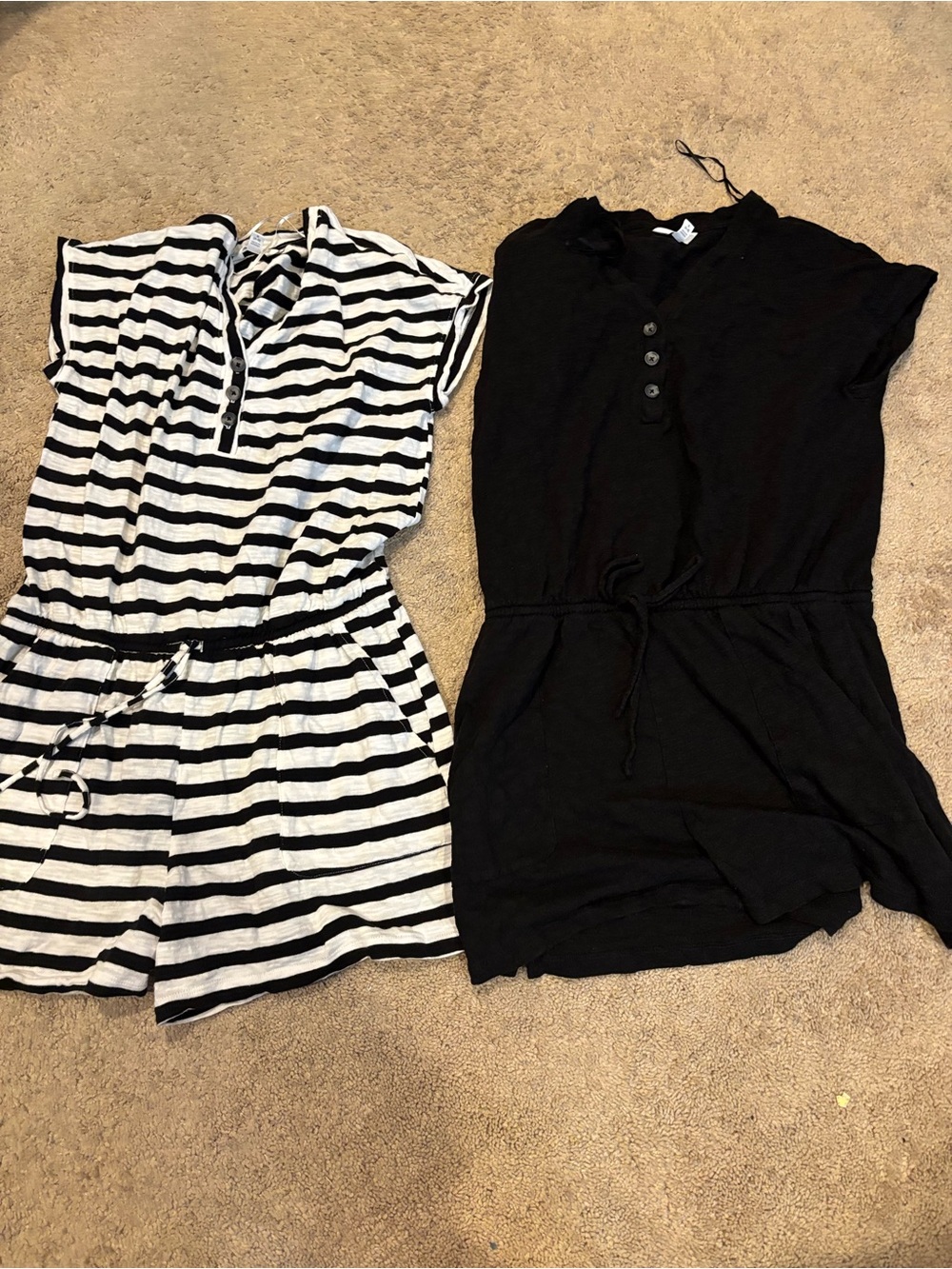 Time and Tru Black & White Striped Top